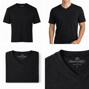 Island Eddie’s Luxury V-Neck T-Shirt | Men’s Small - XX-Large | Black
